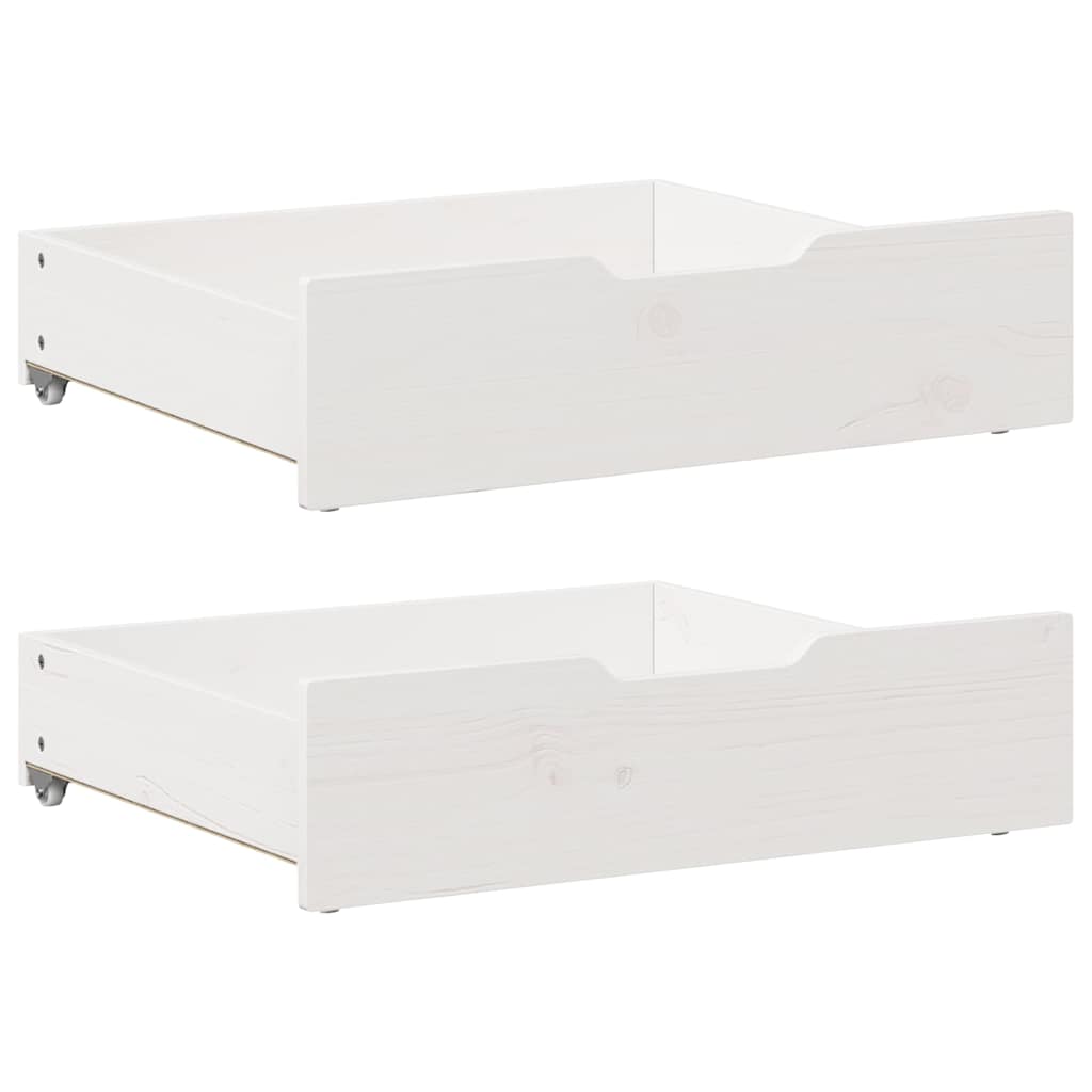 Vidaxl -Bettlades 2 PCs 65x55x16 cm Festkieferweiß weiß