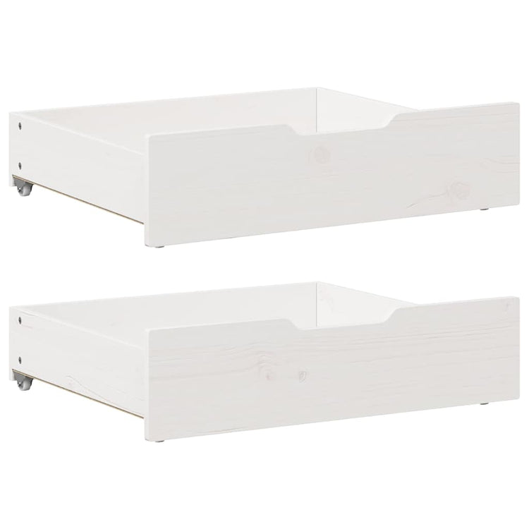 Vidaxl -Bettlades 2 PCs 65x55x16 cm Festkieferweiß weiß