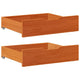 VIDAXL -Bettlades 2 PCs 65x55x16 Festkiefer Wäsche braun