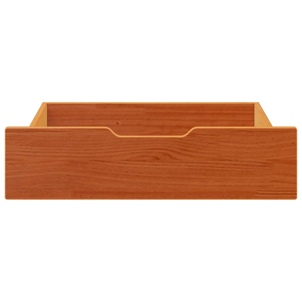 VIDAXL -Bettlades 2 PCs 65x55x16 Festkiefer Wäsche braun