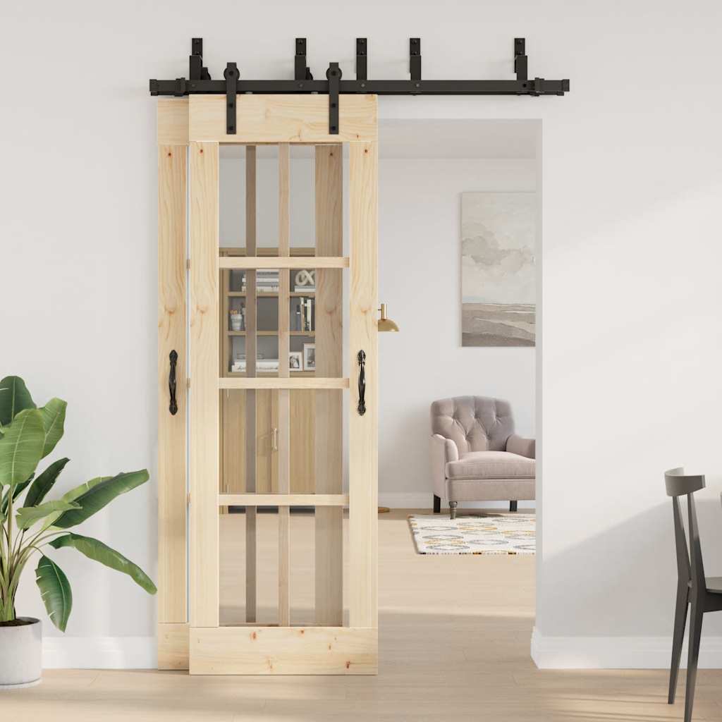 Vidaxxl Box mit Teilen für Schiebetür 152,5 cm Stahl schwarz