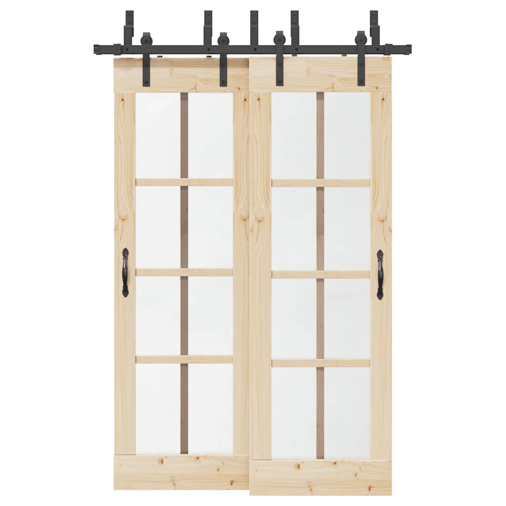 Vidaxxl Box mit Teilen für Schiebetür 152,5 cm Stahl schwarz