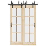 Vidaxxl Box mit Teilen für Schiebetür 152,5 cm Stahl schwarz - afbeelding 1