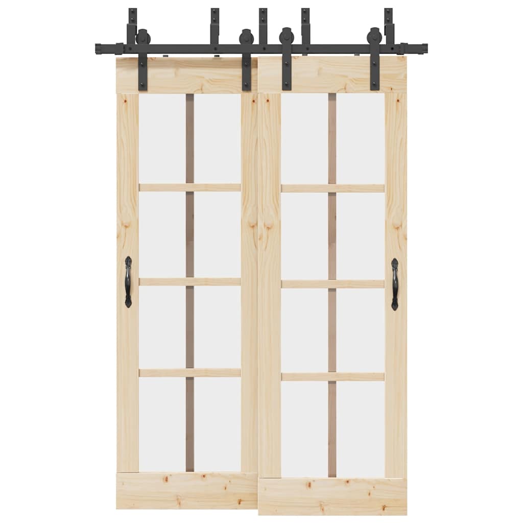 Vidaxxl Box mit Teilen für Schiebetür 152,5 cm Stahl schwarz