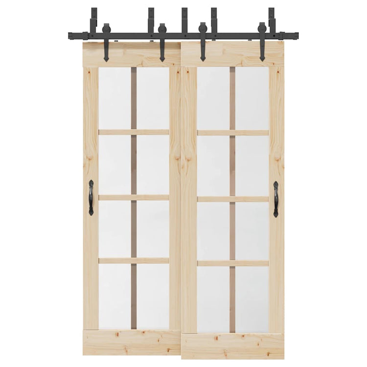 Vidaxxl Box mit Teilen für Schiebetür 152,5 cm Stahl schwarz