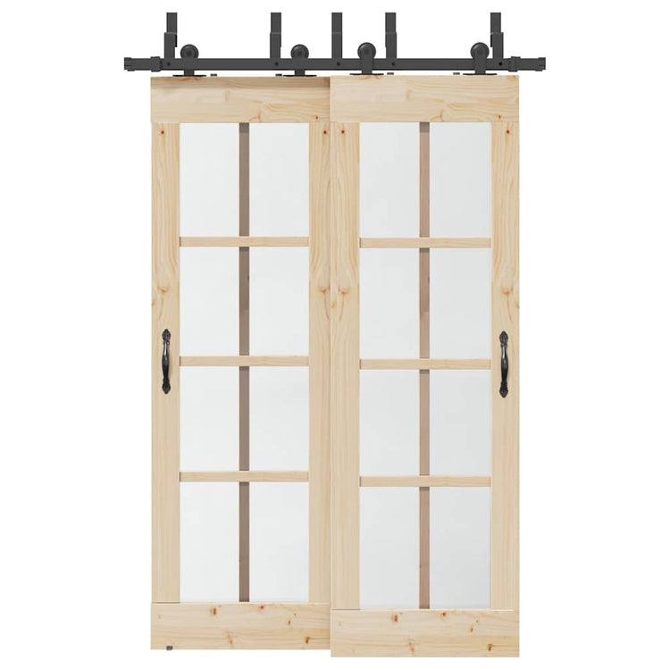 Vidaxxl Box mit Teilen für Schiebetür 152,5 cm Stahl schwarz