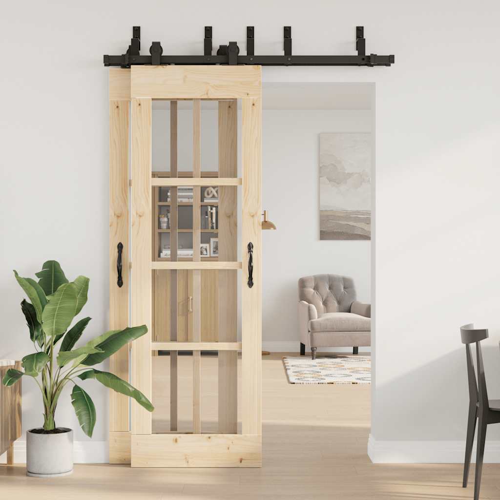 Vidaxxl Box mit Teilen für Schiebetür 152,5 cm Stahl schwarz