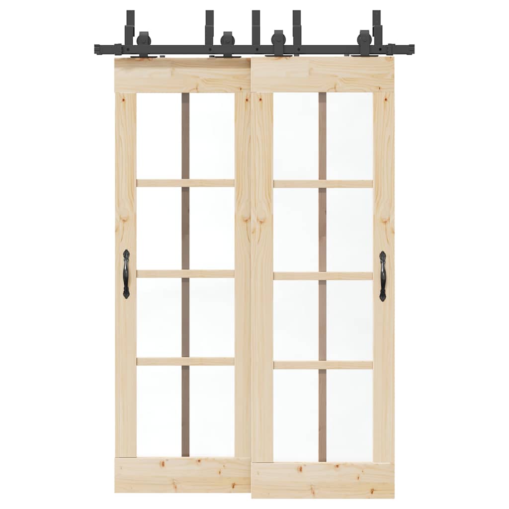 Vidaxxl Box mit Teilen für Schiebetür 152,5 cm Stahl schwarz