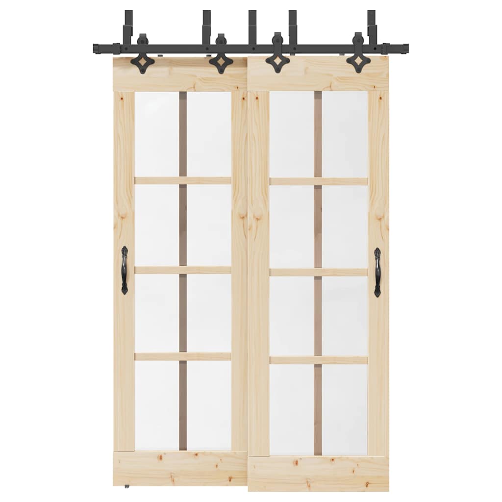 Vidaxxl Box mit Teilen für Schiebetür 152,5 cm Stahl schwarz