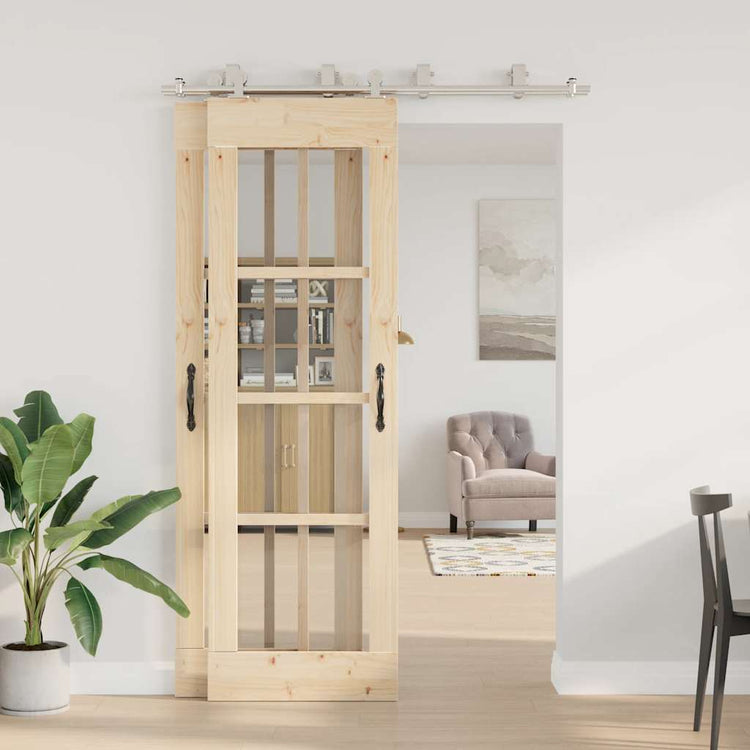 Vidaxx Schiebetürteile-Set 183 cm Edelstahl silberfarben