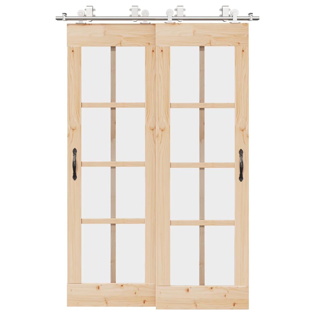 Vidaxx Schiebetürteile-Set 183 cm Edelstahl silberfarben