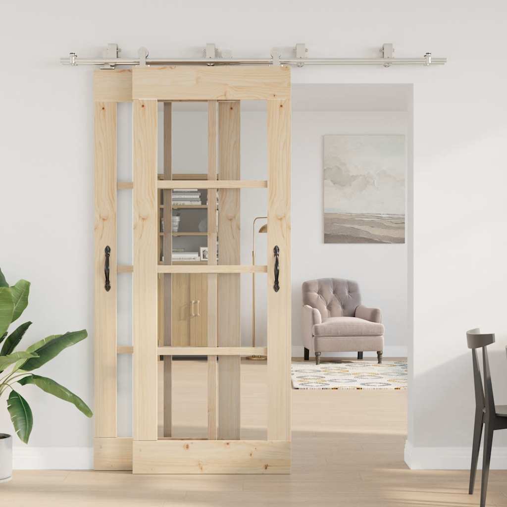 Vidaxx Schiebetürteile-Set 200 cm Edelstahl silberfarben