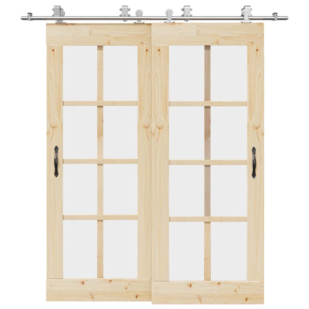 Vidaxx Schiebetürteile-Set 200 cm Edelstahl silberfarben