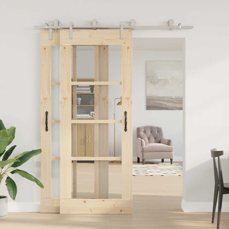 Vidaxx Schiebetürteile-Set 183 cm Edelstahl silberfarben