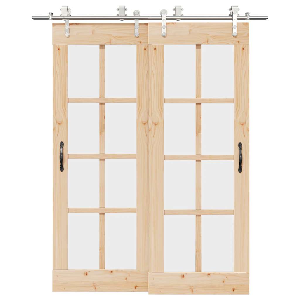 Vidaxx Schiebetürteile-Set 183 cm Edelstahl silberfarben
