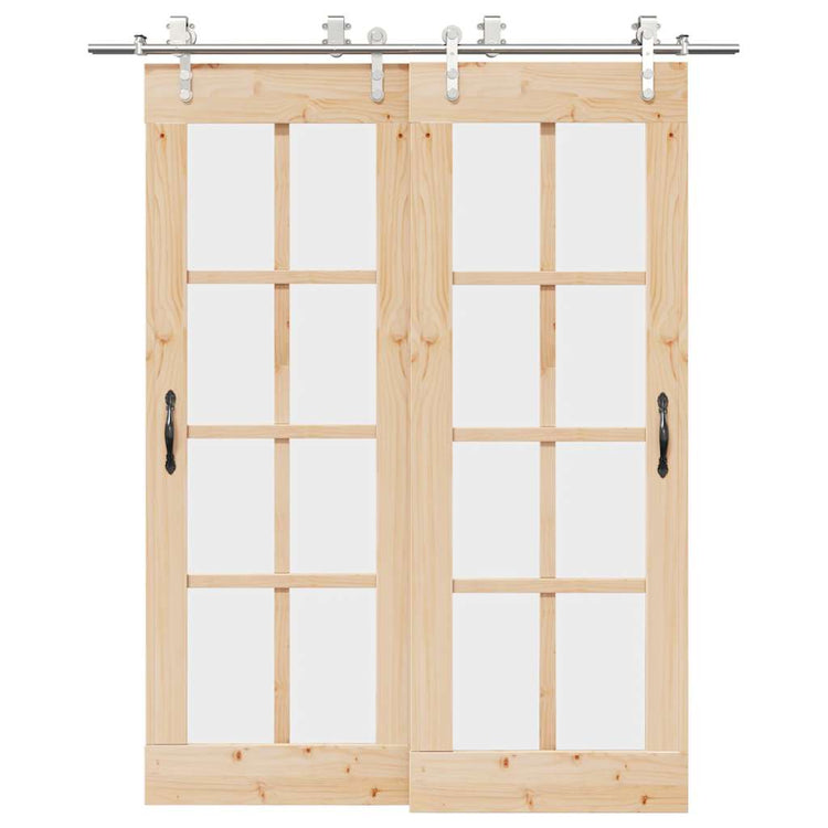 Vidaxx Schiebetürteile-Set 183 cm Edelstahl silberfarben
