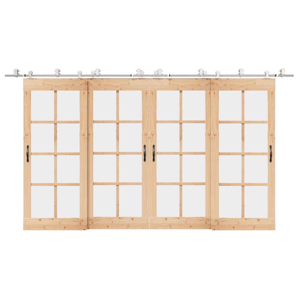 Vidaxx Schiebetürteile-Set 200 cm Edelstahl silberfarben