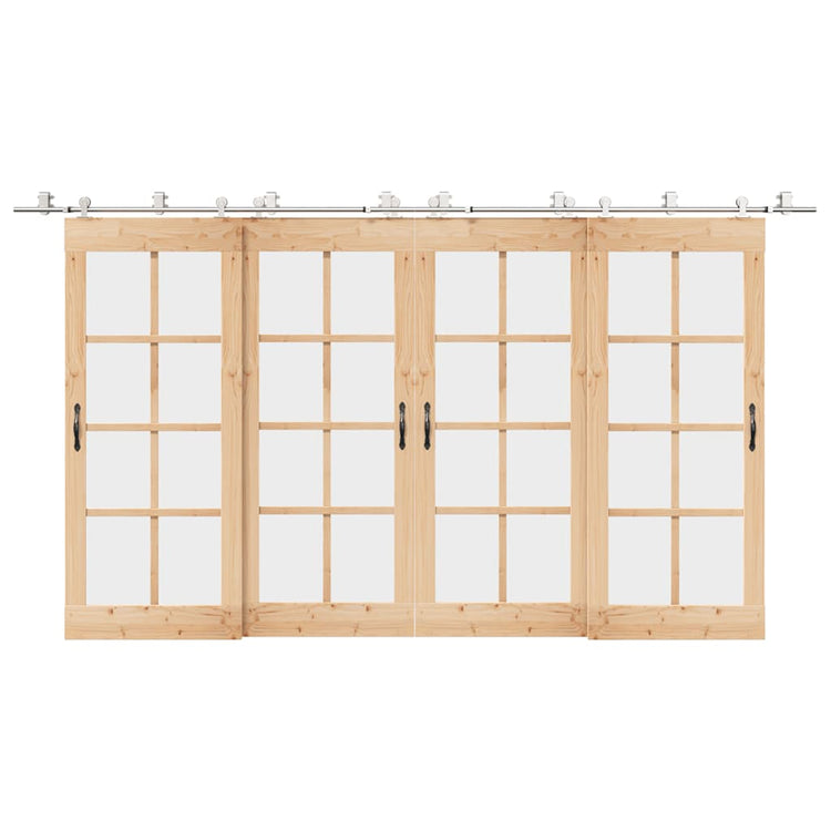 Vidaxx Schiebetürteile-Set 200 cm Edelstahl silberfarben