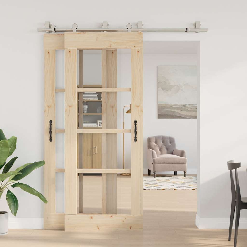 Vidaxx Schiebetürteile-Set 183 cm Edelstahl silberfarben