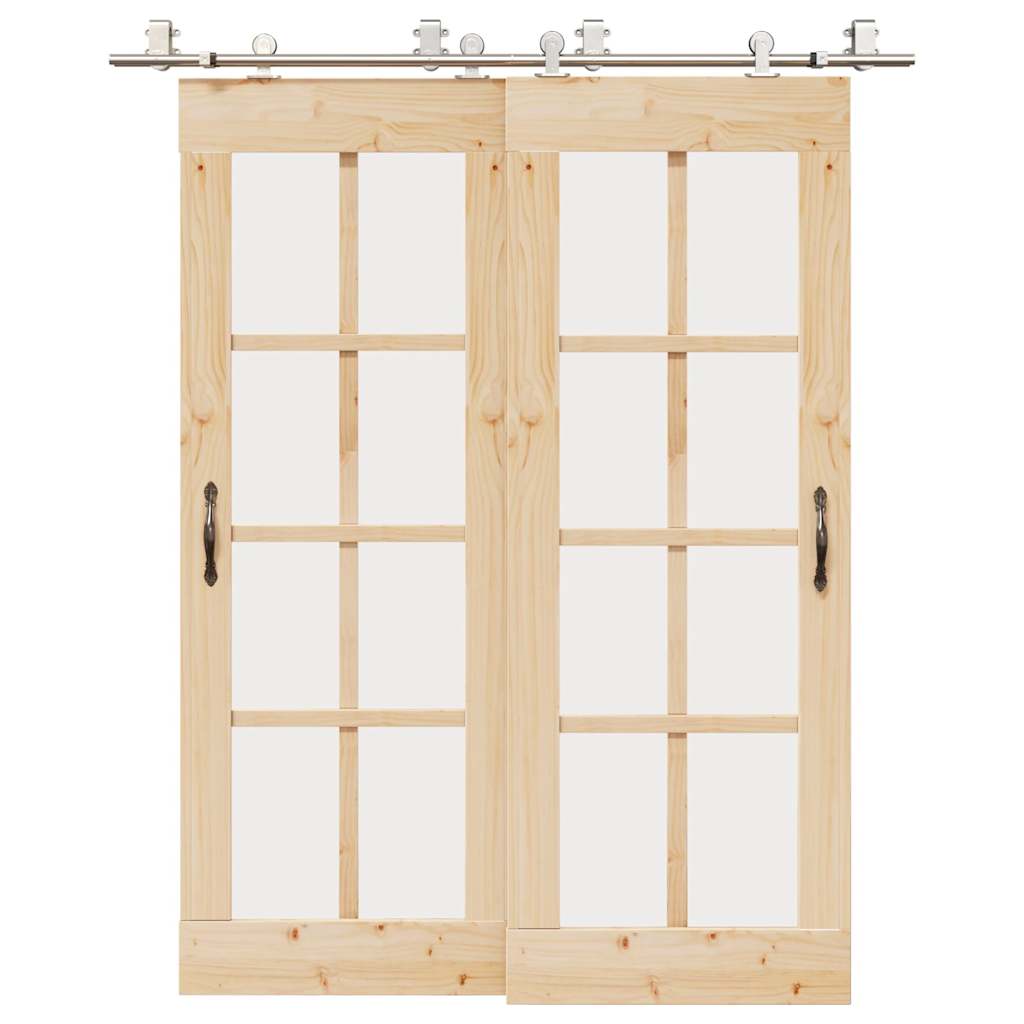 Vidaxx Schiebetürteile-Set 183 cm Edelstahl silberfarben