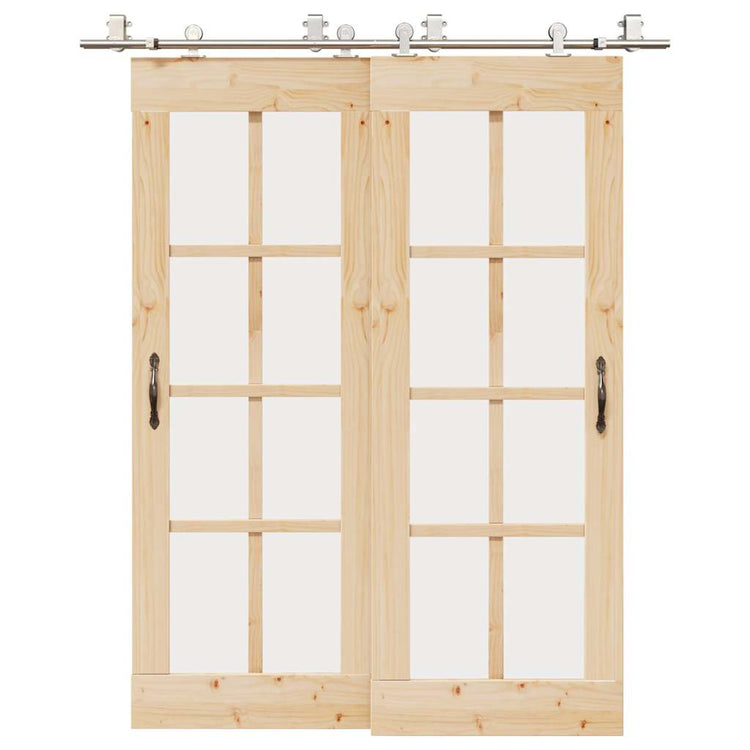 Vidaxx Schiebetürteile-Set 183 cm Edelstahl silberfarben
