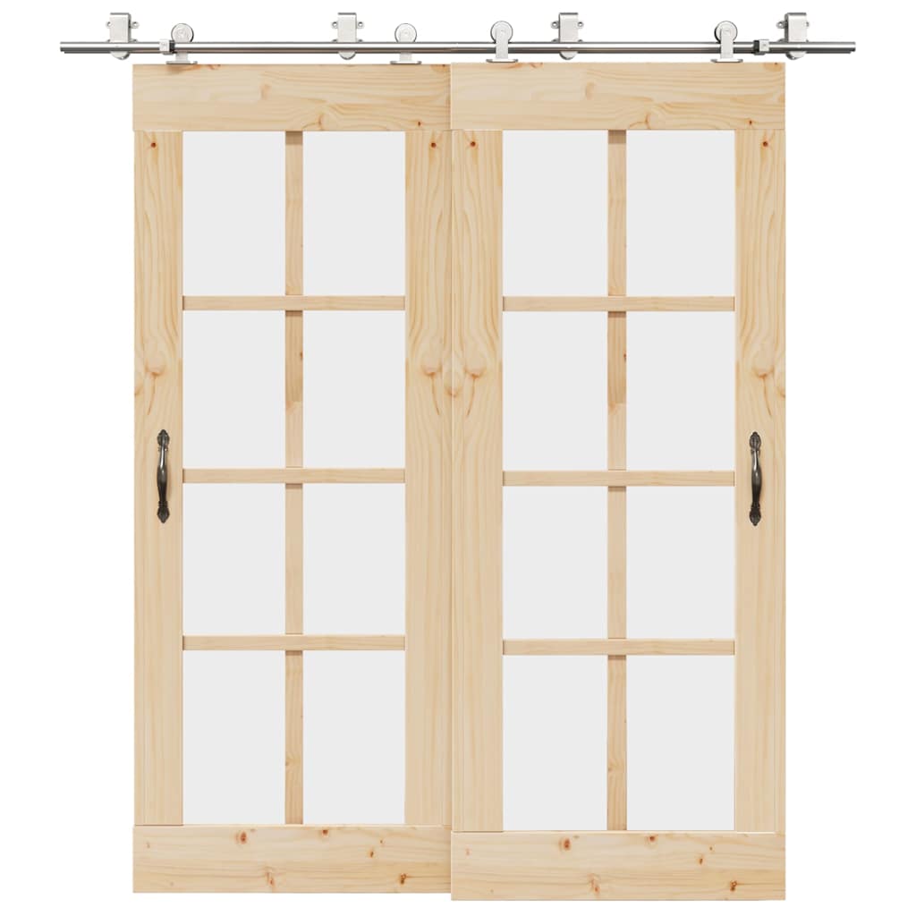 Vidaxx Schiebetürteile-Set 200 cm Edelstahl silberfarben
