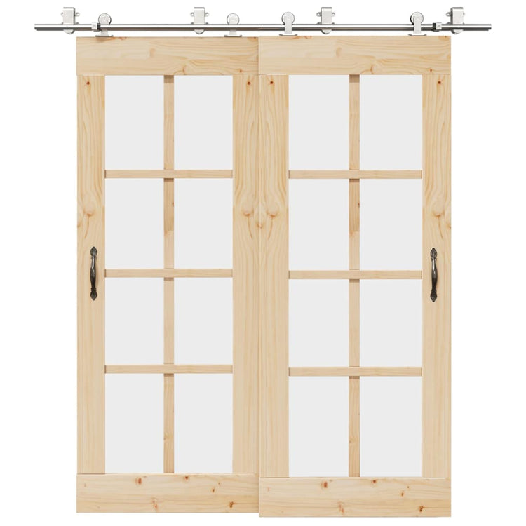 Vidaxx Schiebetürteile-Set 200 cm Edelstahl silberfarben