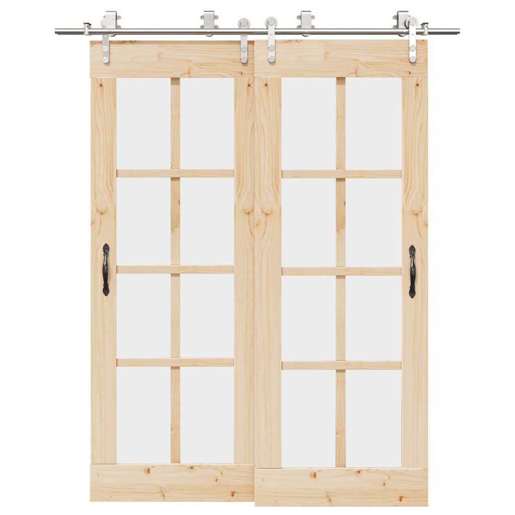 Vidaxx Schiebetürteile-Set 183 cm Edelstahl silberfarben