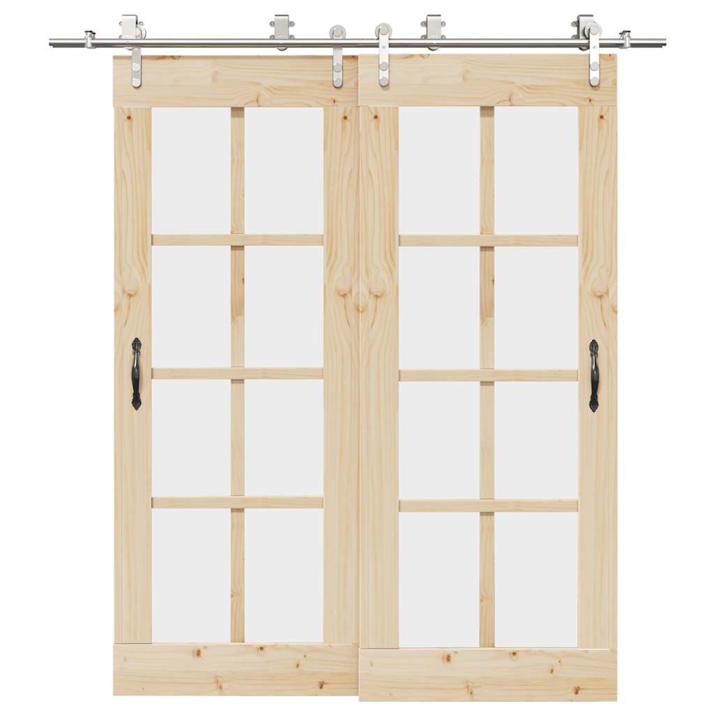 Vidaxx Schiebetürteile-Set 200 cm Edelstahl silberfarben