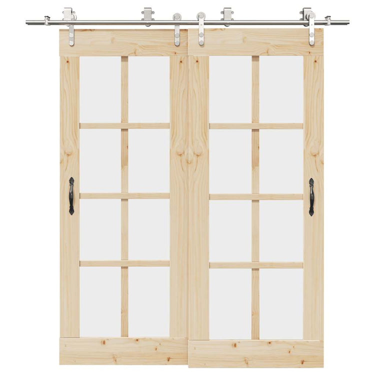 Vidaxx Schiebetürteile-Set 200 cm Edelstahl silberfarben