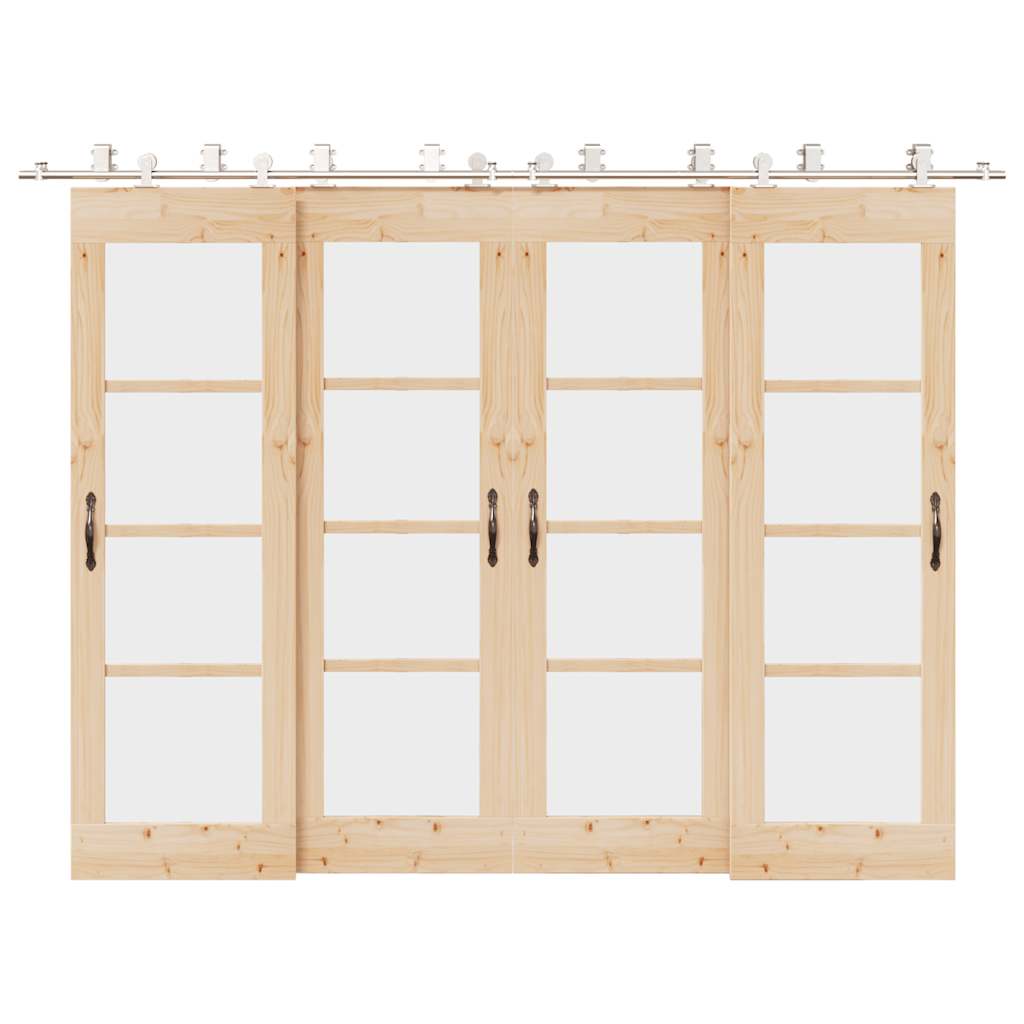 Vidaxx Schiebetürteile-Set 366 cm Edelstahl silberfarben