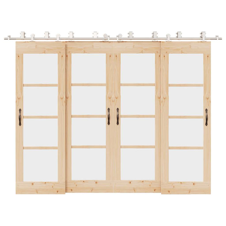 Vidaxx Schiebetürteile-Set 366 cm Edelstahl silberfarben