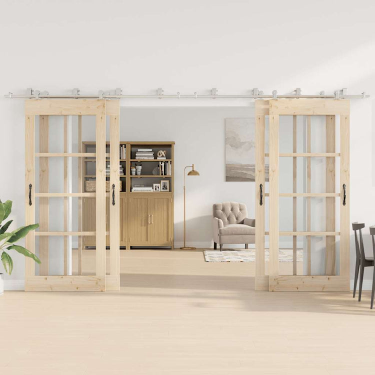 Vidaxx Schiebetürteile-Set 400 cm Edelstahl silberfarben