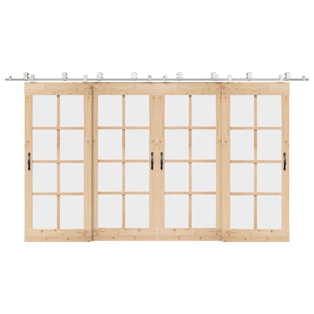 Vidaxx Schiebetürteile-Set 400 cm Edelstahl silberfarben