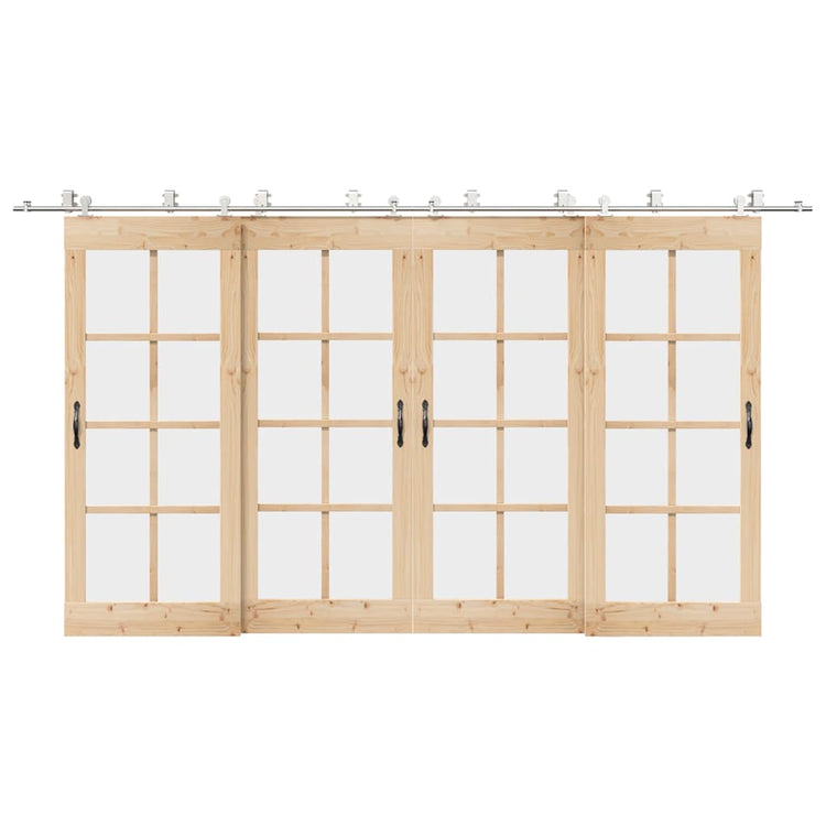 Vidaxx Schiebetürteile-Set 400 cm Edelstahl silberfarben