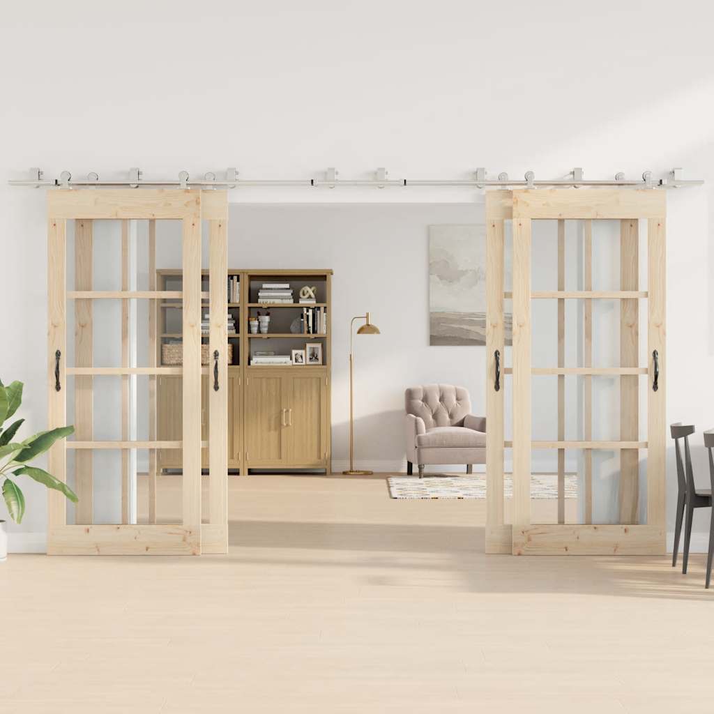 Vidaxx Schiebetürteile-Set 400 cm Edelstahl silberfarben