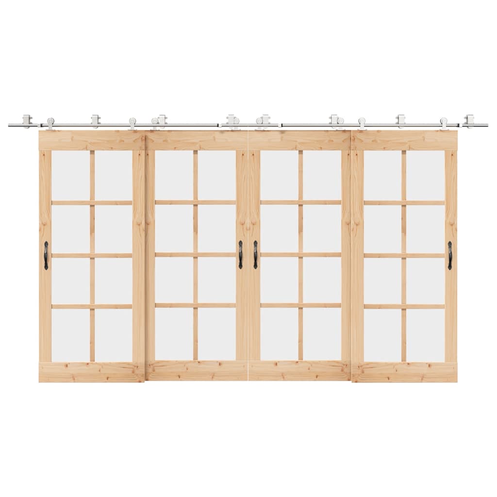 Vidaxx Schiebetürteile-Set 400 cm Edelstahl silberfarben