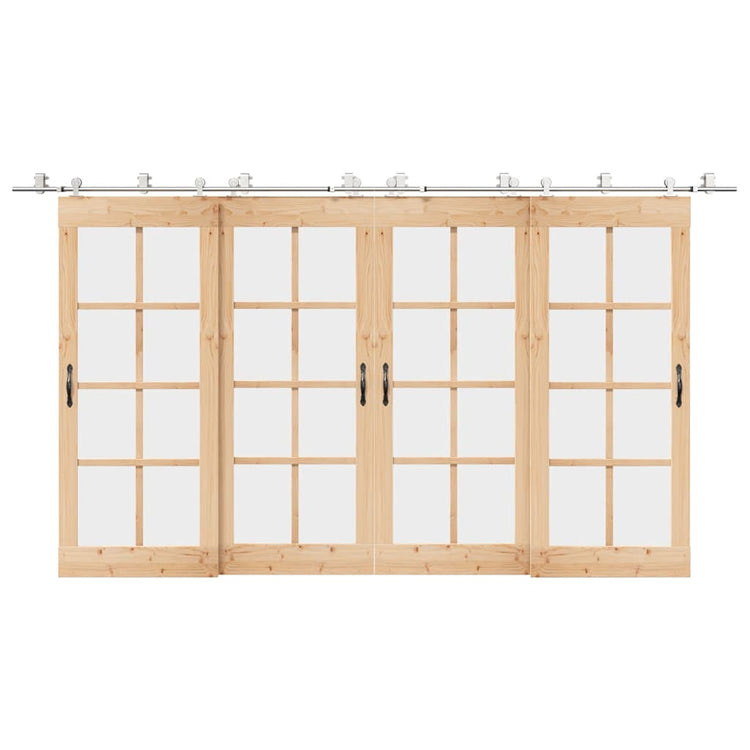 Vidaxx Schiebetürteile-Set 400 cm Edelstahl silberfarben