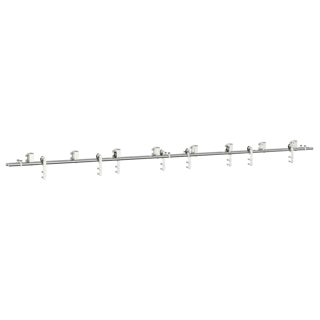 Vidaxx Schiebetürteile-Set 400 cm Edelstahl silberfarben