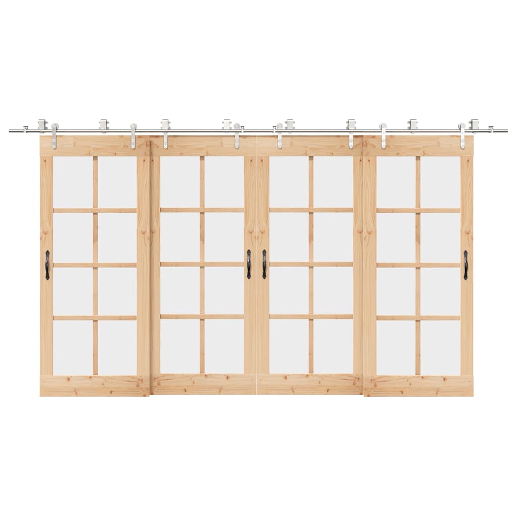 Vidaxx Schiebetürteile-Set 400 cm Edelstahl silberfarben