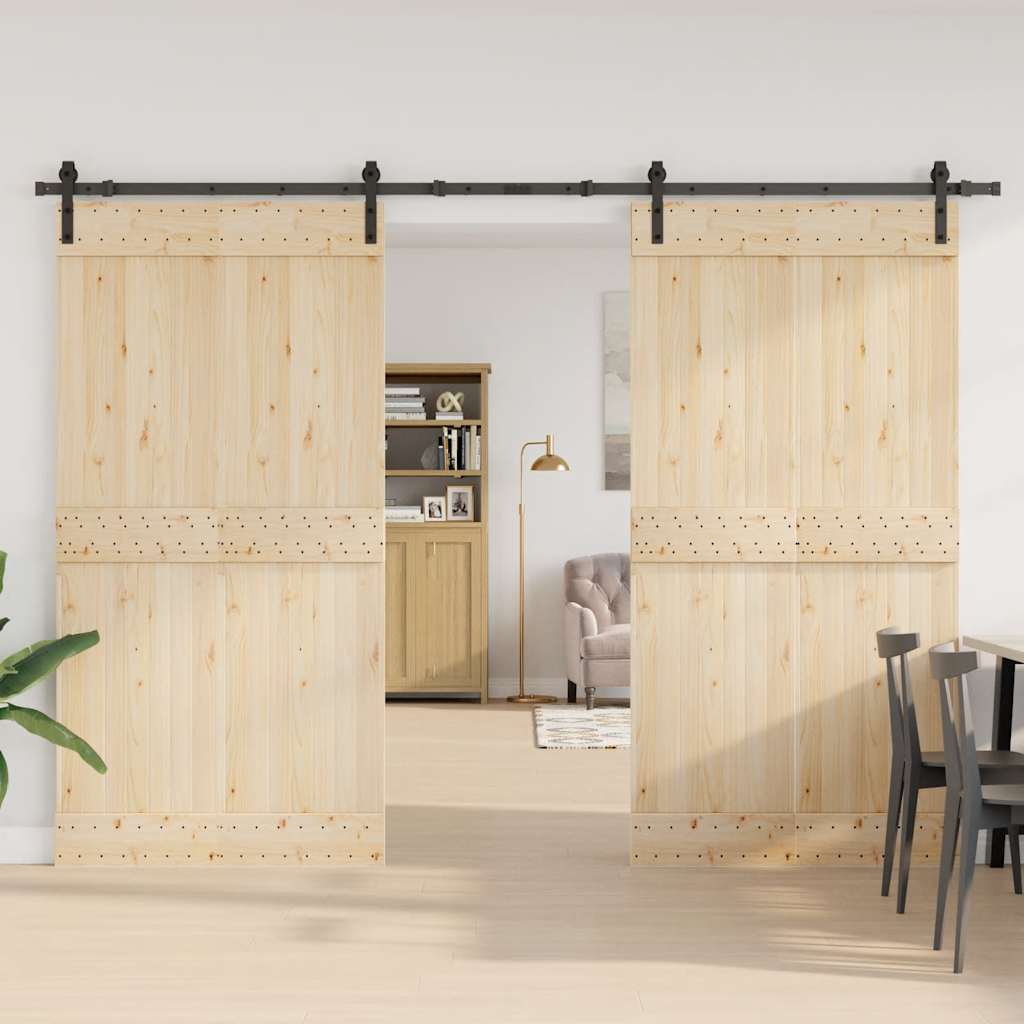 Vidaxxl Box mit Teilen für Schiebetür 305 cm Stahl schwarz