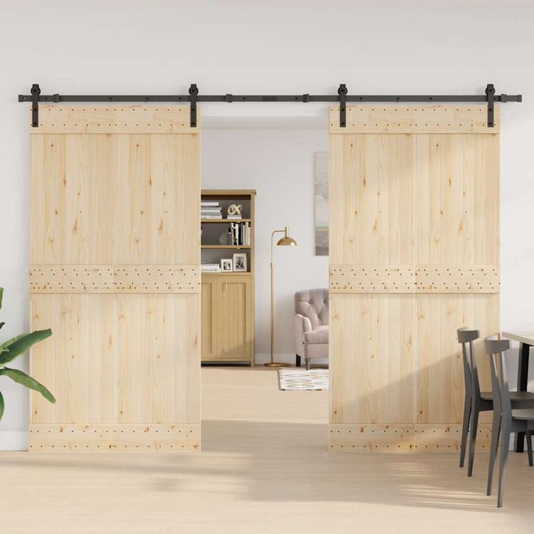 Vidaxxl Box mit Teilen für Schiebetür 305 cm Stahl schwarz