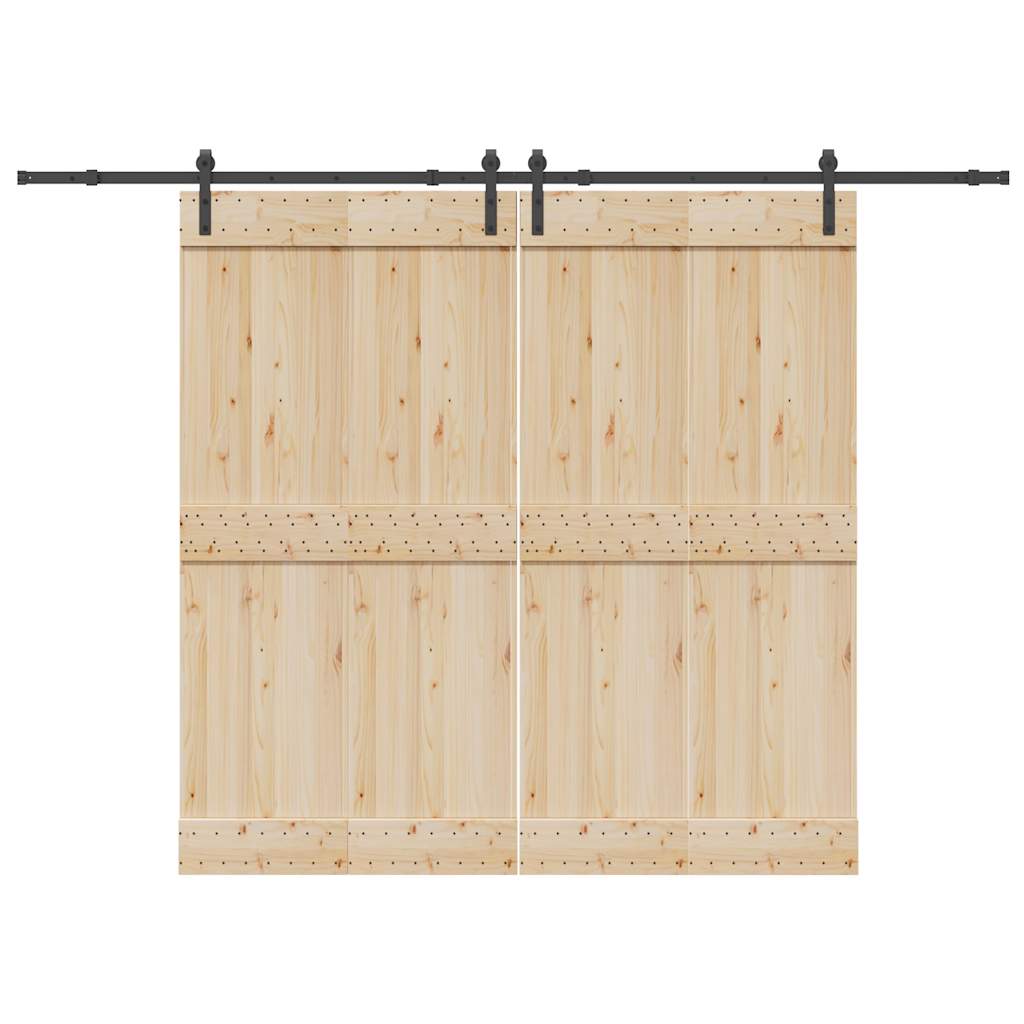 Vidaxxl Box mit Teilen für Schiebetür 305 cm Stahl schwarz