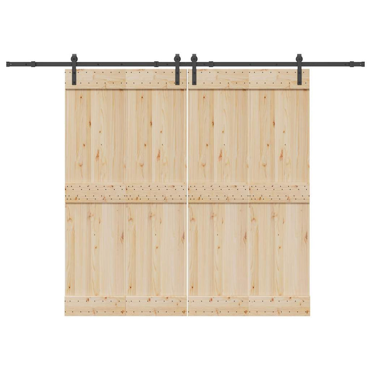 Vidaxxl Box mit Teilen für Schiebetür 305 cm Stahl schwarz