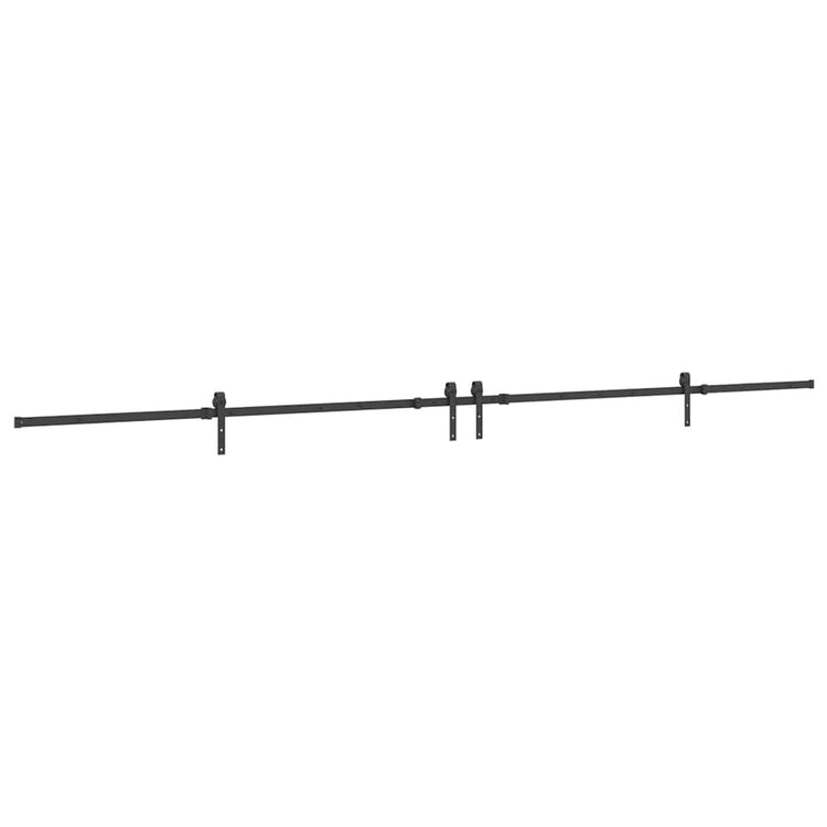 Vidaxxl Box mit Teilen für Schiebetür 427 cm Stahl schwarz