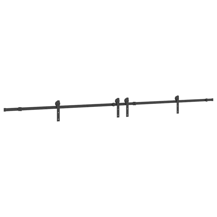 Vidaxxl Box mit Teilen für Schiebetür 366 cm Stahl schwarz
