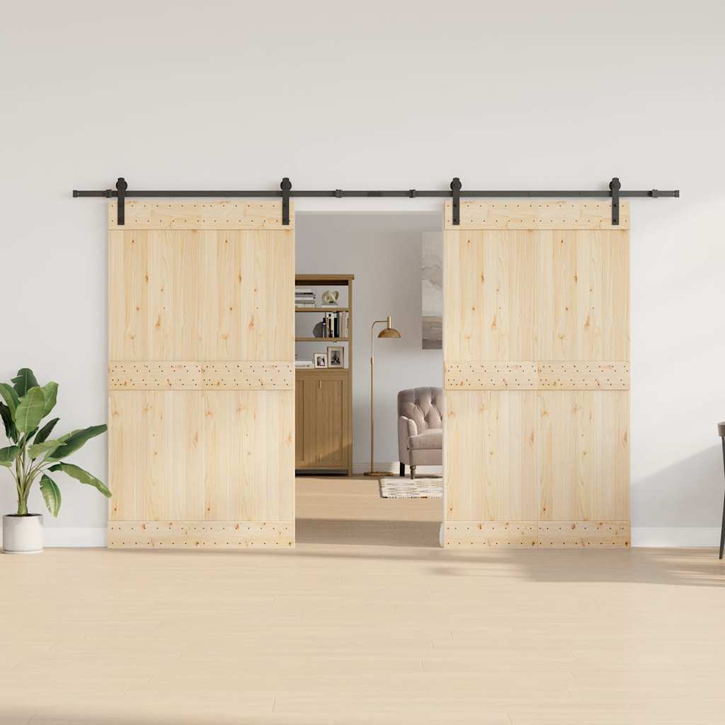 Vidaxxl Box mit Teilen für Schiebetür 366 cm Stahl schwarz