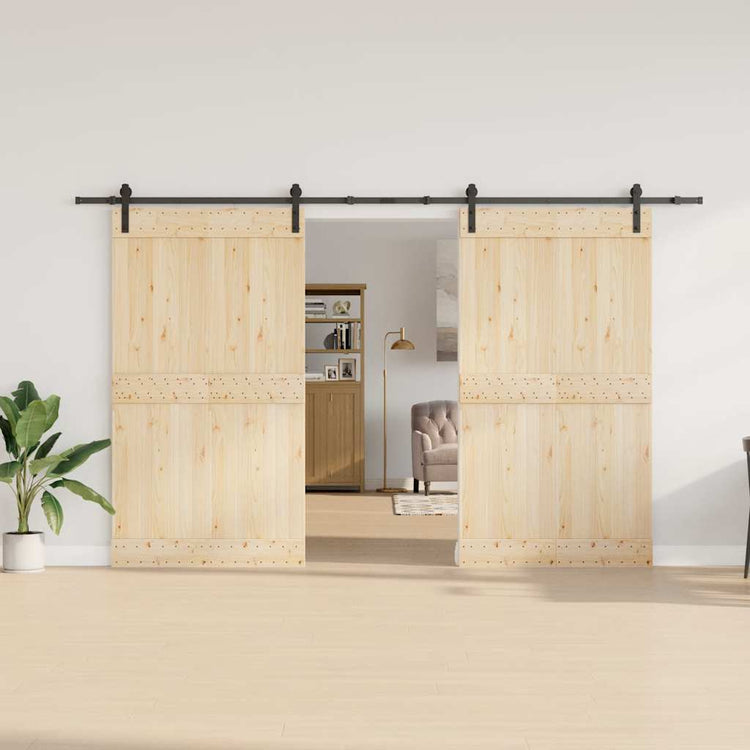 Vidaxxl Box mit Teilen für Schiebetür 366 cm Stahl schwarz