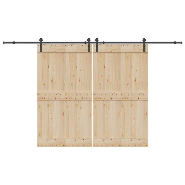 Vidaxxl Box mit Teilen für Schiebetür 366 cm Stahl schwarz