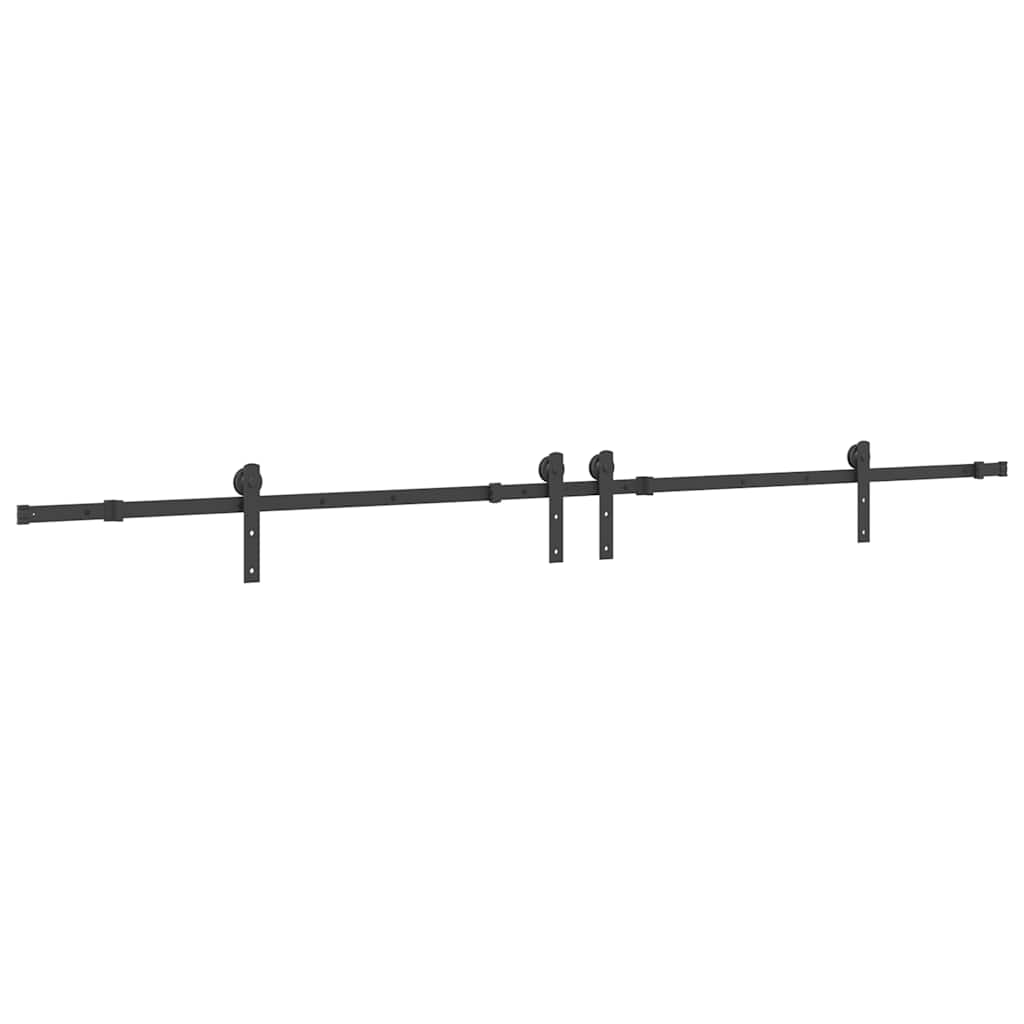 Vidaxxl Box mit Teilen für Schiebetür 305 cm Stahl schwarz